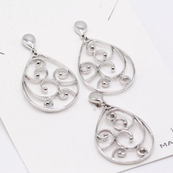 MACKECH MEXICO STERLING SILVER CUT OUT NOS PENDANT SET - Picture 5 of 5